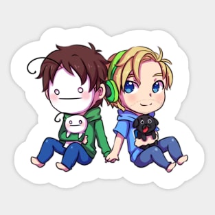 Chibi Cryaotic and Pewdiepie Sticker